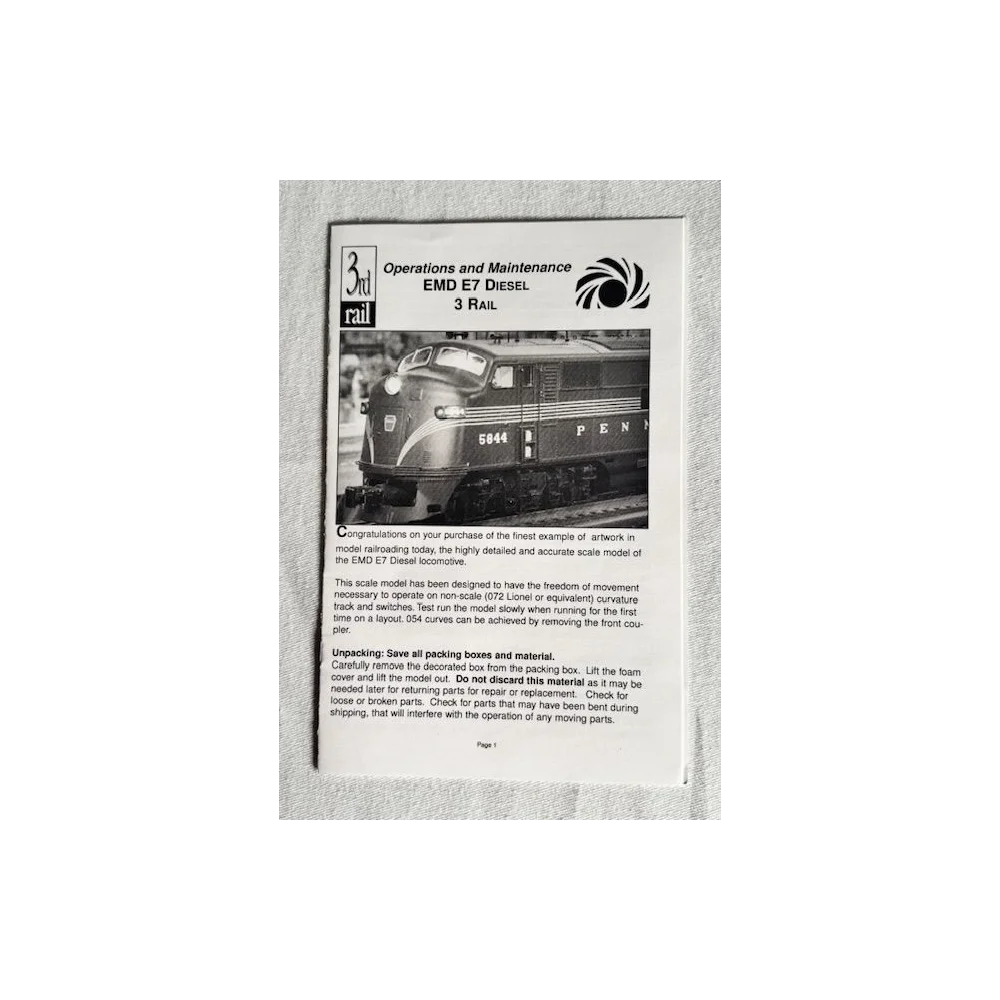 3RD RAIL/SUNSET PRR EMD E7 3R DIESEL(RUN #1) TUSCAN USED — photo 7